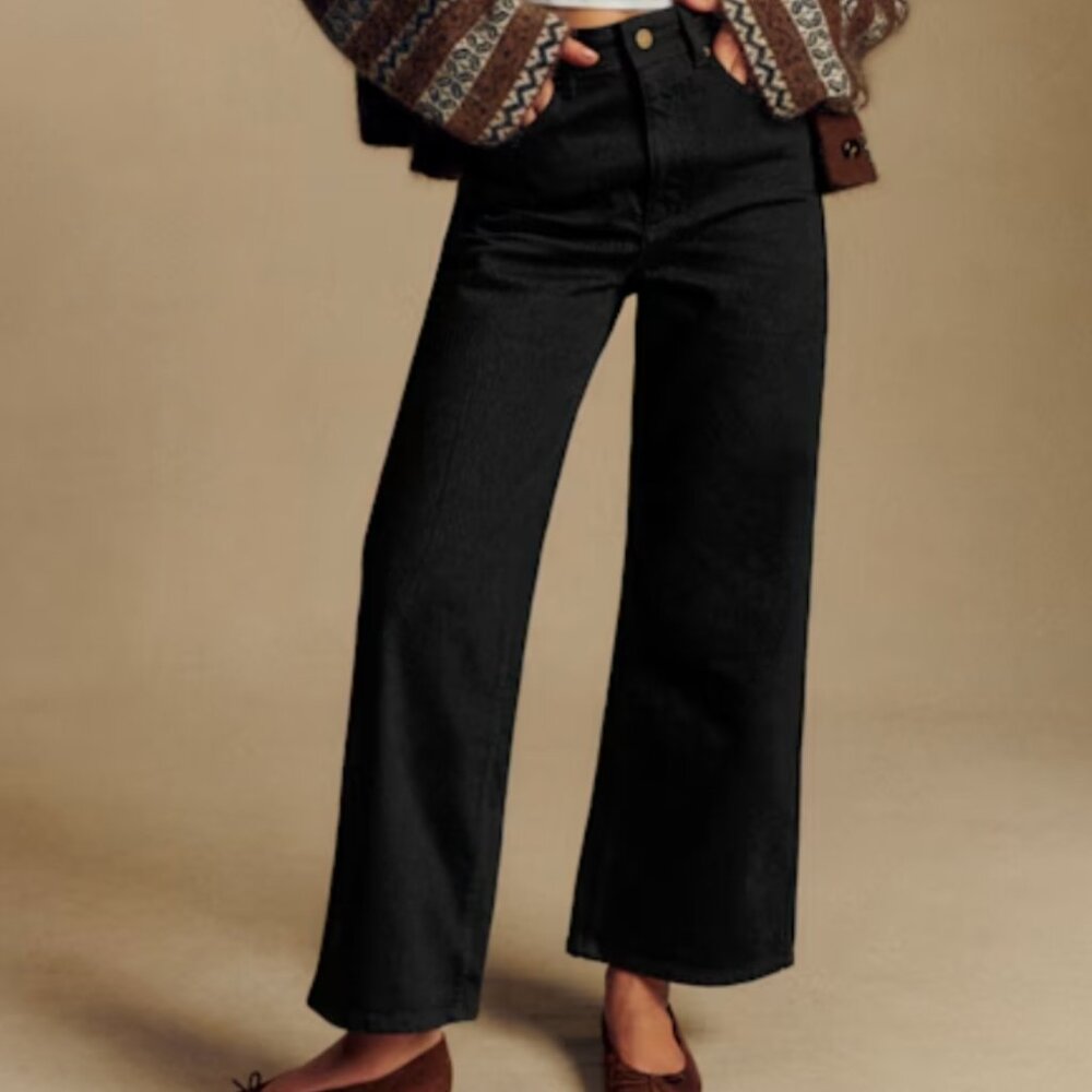 Sezane Black Wide Leg Pants